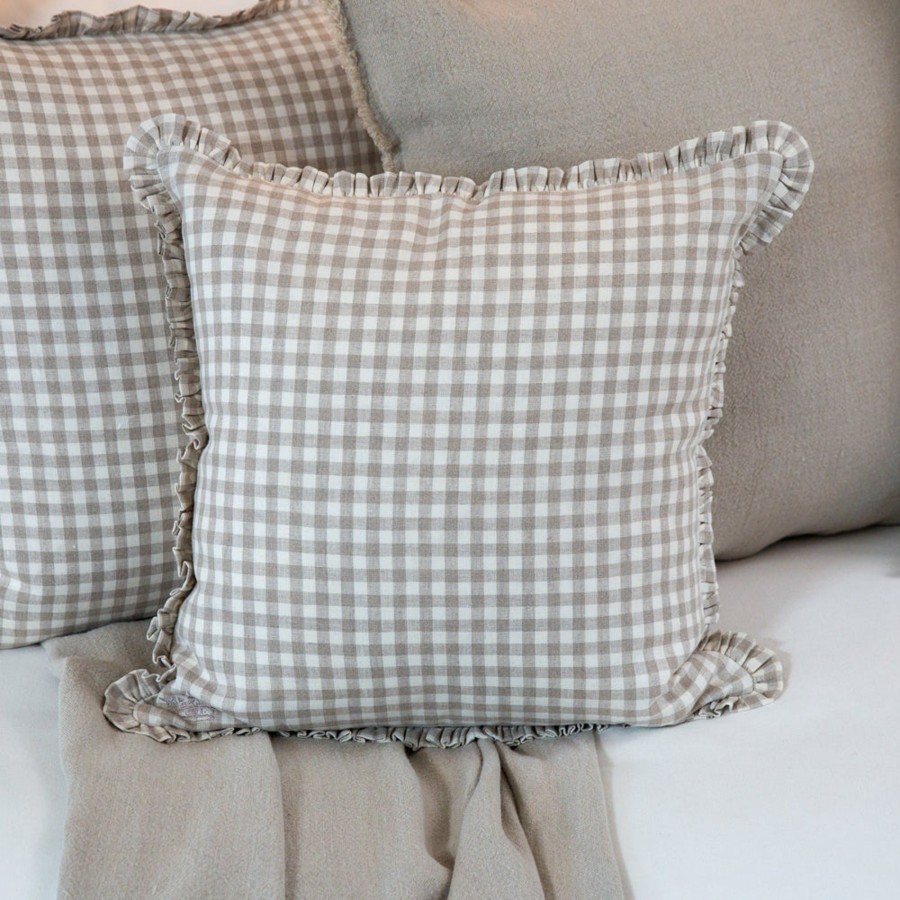 Table & Home Arte Italica Pillows | Checkered Linen Throw Pillow - Sale